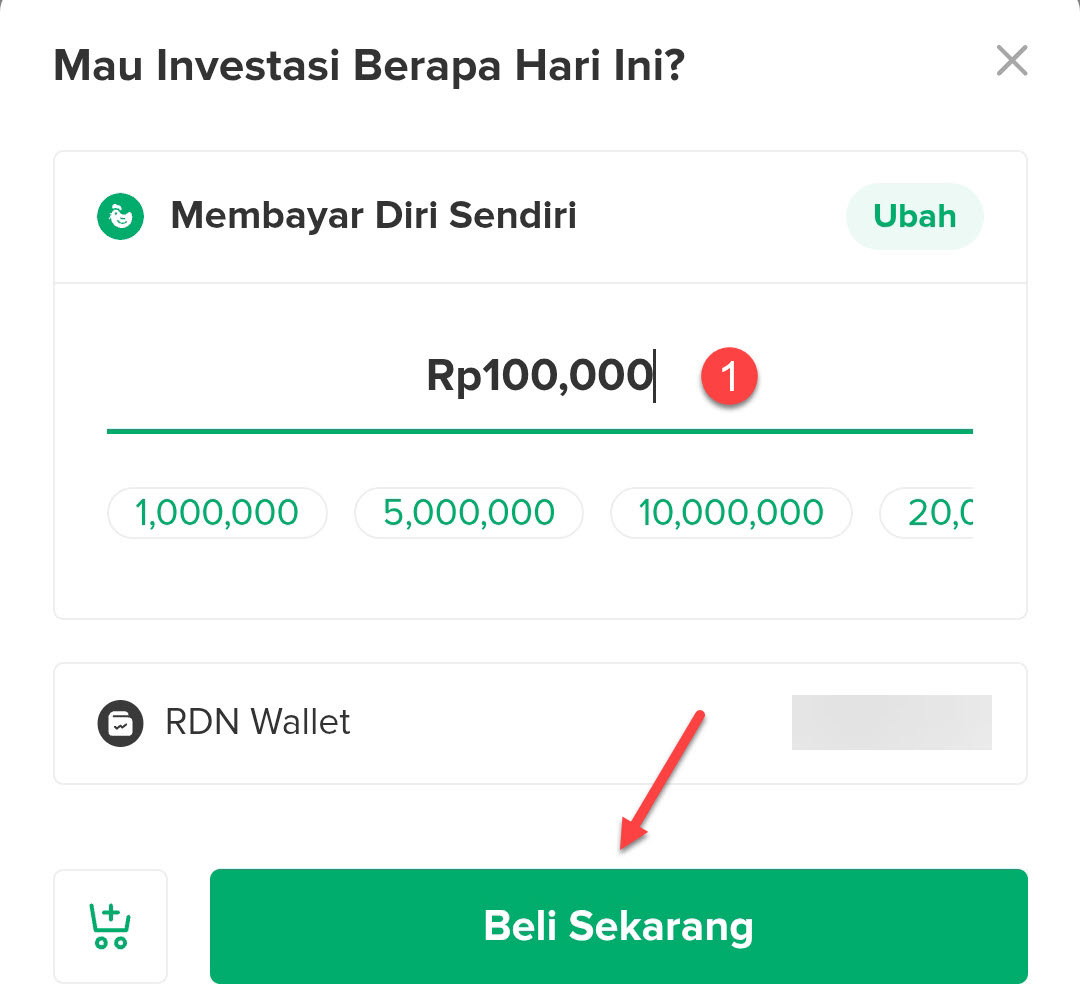 Masukkan nominal investasi