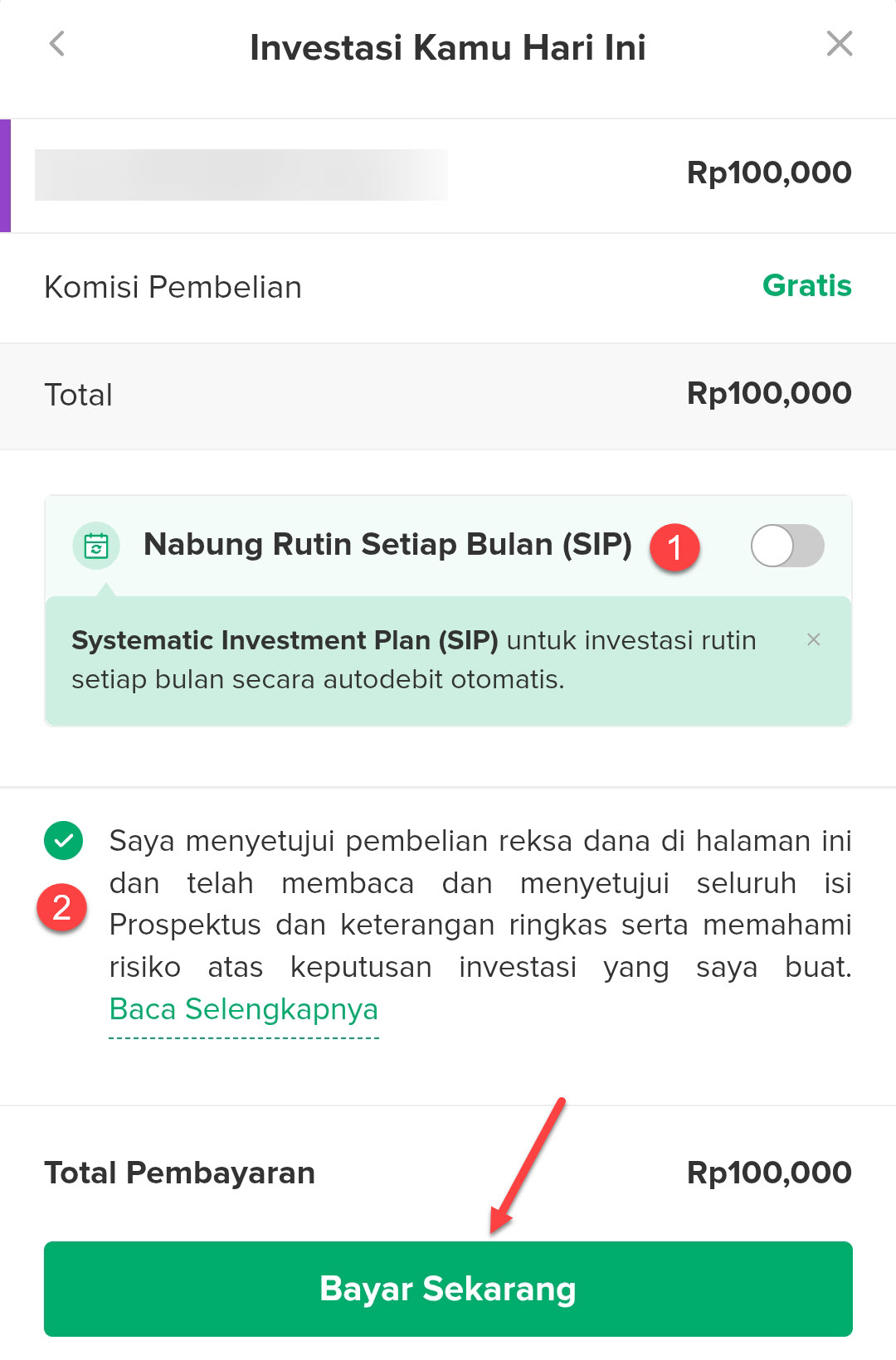 Konfirmasi Pembelian Reksa Dana