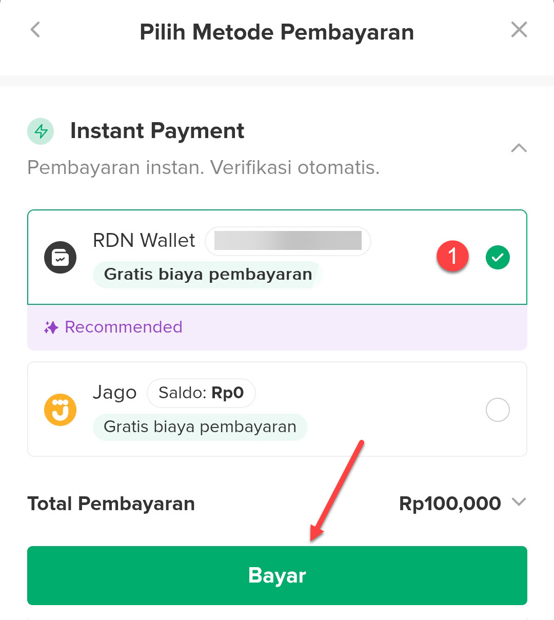 Pilih Metode Pembayaran