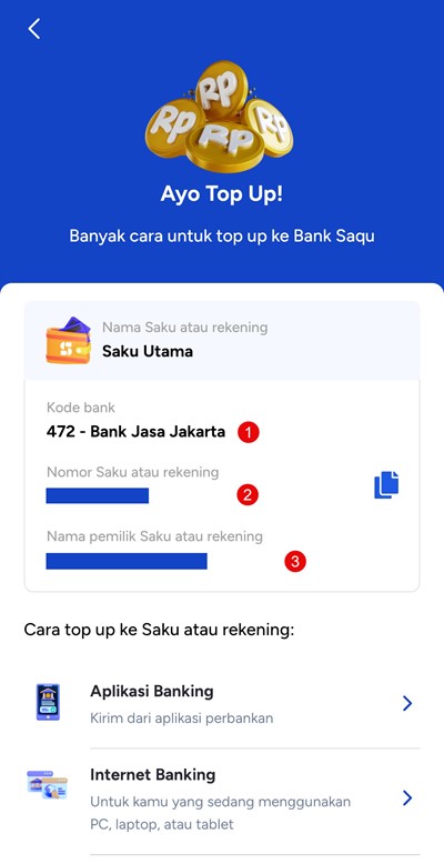 Cara Top Up Bank Saqu