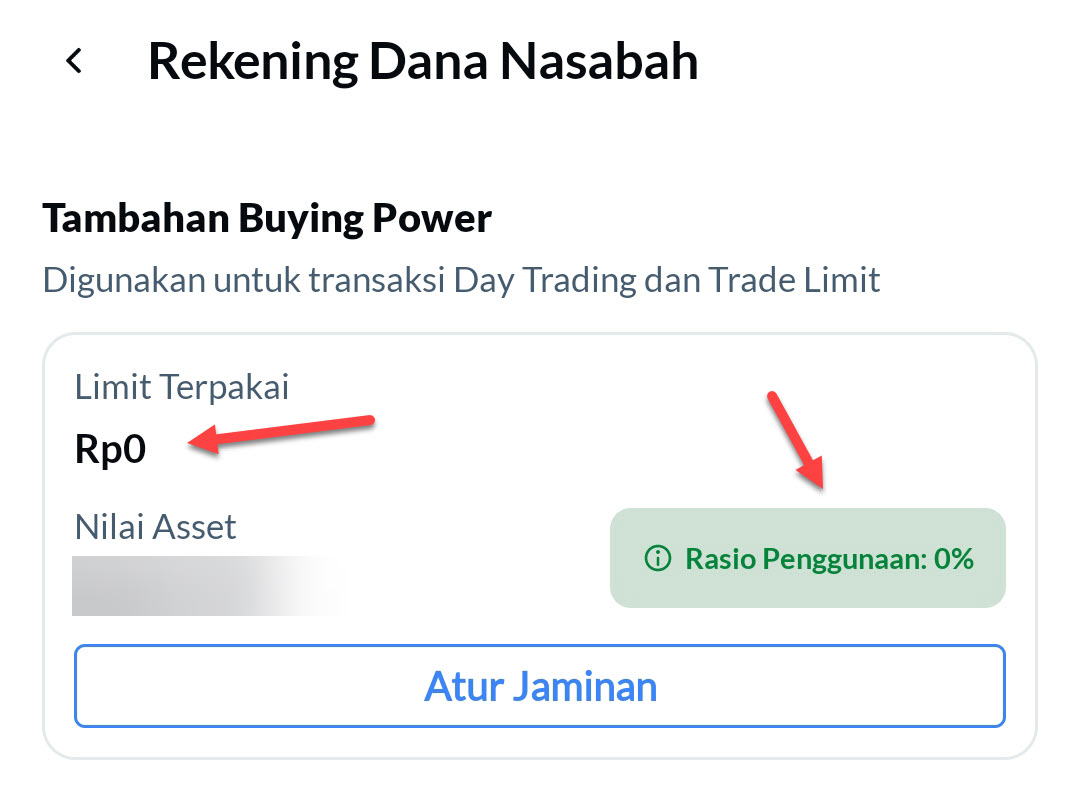 Melihat Limit Terpakai Ajaib Sekuritas