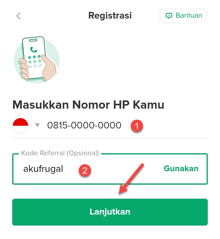 Registrasi Aplikasi Bibit