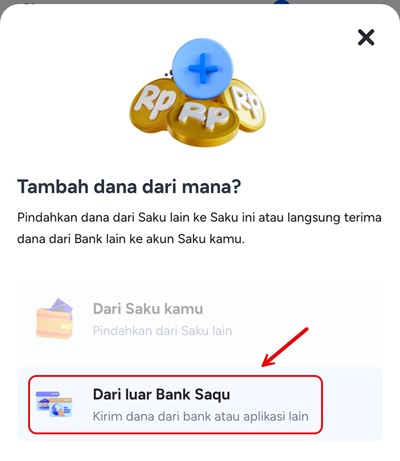 Cara Top Up Bank Saqu