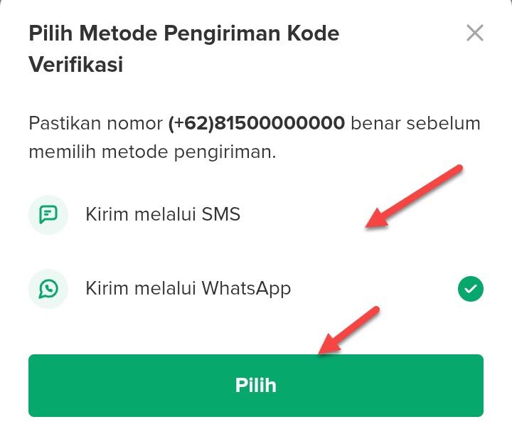 Verifikasi Nomor Handphone