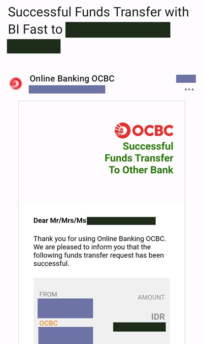 Cara Transfer OCBC ke Bank Lain Menggunakan BI FAST