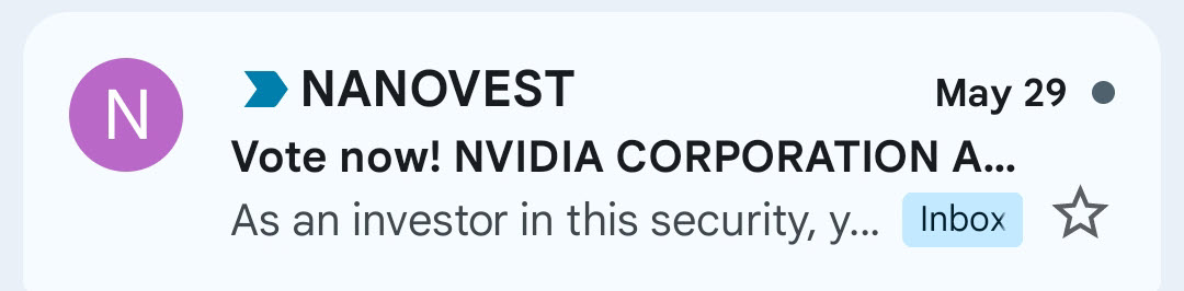 Email Vote Saham NVIDIA